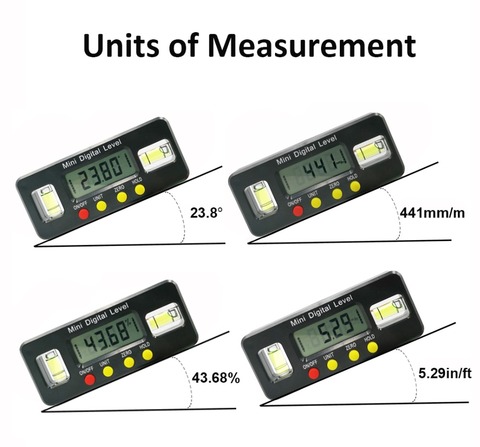 Instrumento de medición de ángulo preciso del inclinómetro digital