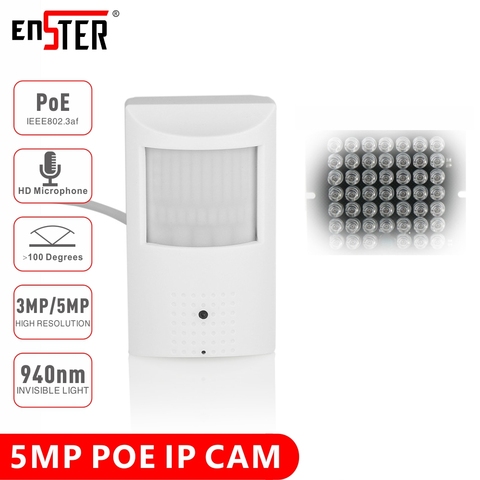 ENSTER-cámara IP POE Covert Audio PIR, H.265, 3MP, 5MP, XMEYE Covert, 1080P, cámara IP, compatible con alarma de movimiento, foto por correo electrónico ► Foto 1/5