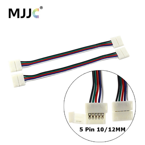 Conector RGBW LED sin soldadura, 5 pines, 10MM, 12MM, 15CM de largo, Cable de extensión con tira de LED rápida, soldadura gratis ► Foto 1/1