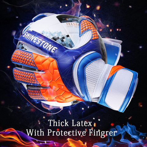 Shinestone-guantes de portero de fútbol para niños, talla adulta, látex grueso, profesional, protección para los dedos ► Foto 1/6