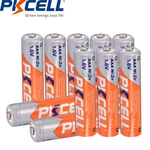 PKCELL-pilas recargables AAA de 1,6 v, NI-ZN, 3A, 900MWH, para juguetes, linterna, coche RC, 10 Uds. ► Foto 1/5