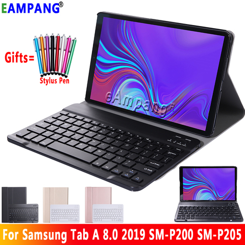 Para Samsung Galaxy Tab A 8,0 2022 Funda de teclado P200 P205 SM-P200 SM-P205 cuero Delgado Bluetooth Keybaord Funda ► Foto 1/6