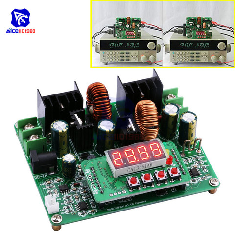Diymore-módulo convertidor de buck-boost, CC/CV, DC-DC, CC 10-40V a CC 0-38V, placa de carga Solar, amperímetro de voltímetro LED ► Foto 1/6