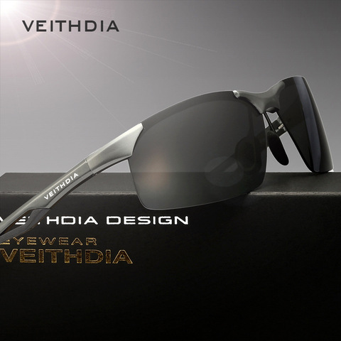 VEITHDIA-gafas de sol clásicas para hombre, lentes de aluminio y magnesio, polarizadas, accesorios, 6591 ► Foto 1/6