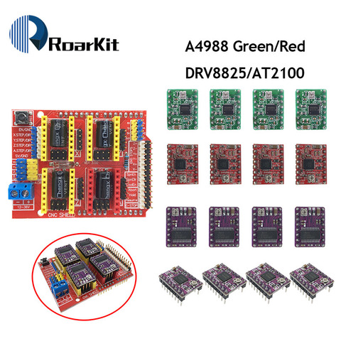 Placa de expansión de controlador para Arduino, nueva máquina de grabado CNC Shield v3/impresora 3D/+ 4 Uds., A4988/DRV8825/AT2100 ► Foto 1/6