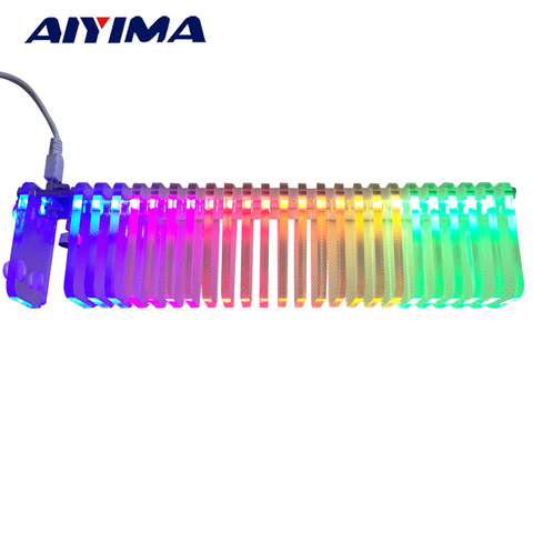 AIYIMA KS25 Control de sonido medidor VU sonido cristal columna de nivel de Audio Meter LED espectro de la música Kits DIY VU torre para cine en casa ► Foto 1/5