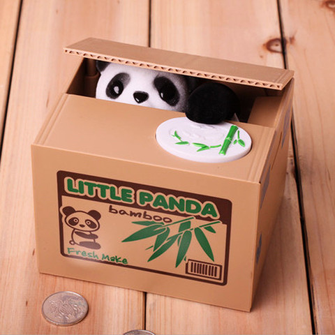 Panda moneda caja de dinero de los niños banca automatizada gato ladrón cajas de dinero juguete para regalo para los niños moneda Piggy dinero Caja de Ahorro ► Foto 1/6