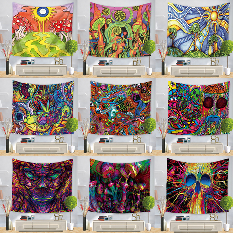 Hongbo Hippie diseño de Mandala tapiz arte de pintura abstracta tapiz para colgar en la pared de sala de estar manualidades decorativas multifunción Mat ► Foto 1/6