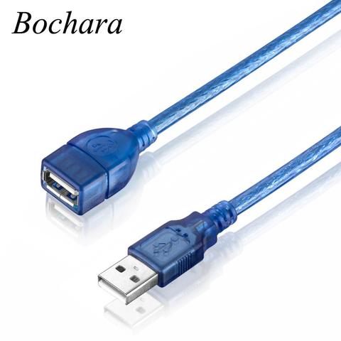 Bochara USB 2,0 Cable de extensión macho a hembra M/F Dual blindaje (Foil + trenzado) azul transparente 1,5 m 1,8 m 3 M 5 m 10 M ► Foto 1/6