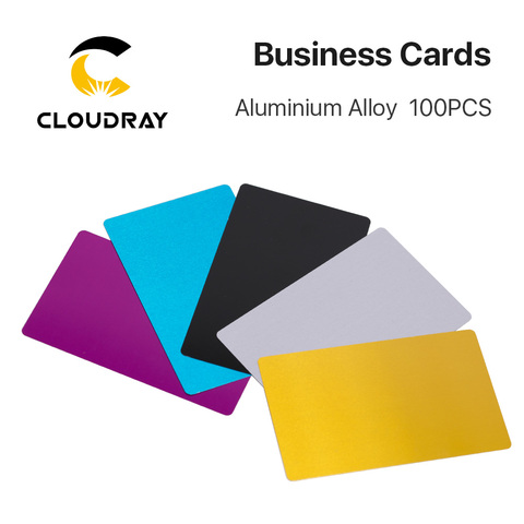 Cloudray 100 piunids/lote tarjetas de nombre de negocio Multicolor aleación de aluminio hoja de Metal Material de prueba para máquina de marcado láser ► Foto 1/6