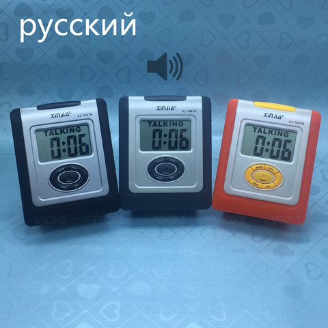 Reloj despertador Digital con pantalla LCD, dispositivo que habla ruso para persianas o baja visión, pyccknn con gran pantalla de tiempo y voz parlante ► Foto 1/6