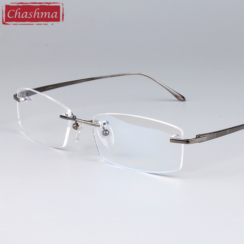Chashma-Gafas para hombre y mujer, monturas ópticas de calidad, montura de gafas de titanio sin montura ► Foto 1/6