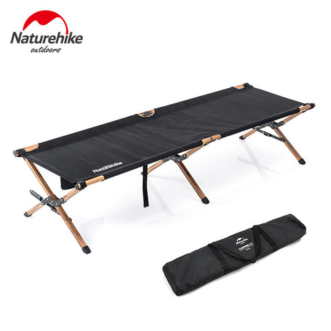 Naturehike-esterilla de acampada cama de marcha, cama plegable de aleación de grano de madera de aluminio, cama individual de almacenamiento portátil para exteriores, cama de viaje para exteriores ► Foto 1/6