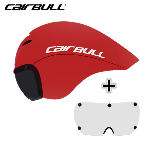 CAIRBULL 2 lente ciclismo casco de carreras magnético gafas casco prueba a contrarreloj de triatlón casco de bicicleta neumático TT Casco de bicicleta de carretera ► Foto 1/6