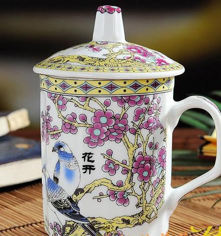 Taza de porcelana azul y blanca Jingdezhen, tetera de té de cerámica China con tapa, tazas de té, 2 Estilo Opcional ~ ► Foto 1/1