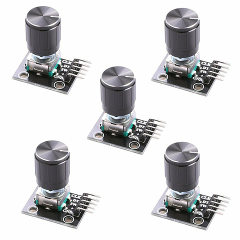 Diymore 5 unids/lote KY-040 módulo Codificador rotativo con 15x16,5mm potenciómetro giratorio botón tapa para Arduino ► Foto 1/5