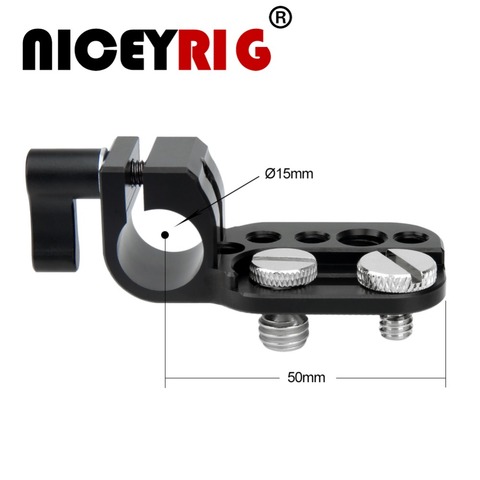 NICEYRIG Mini Placa de liberación rápida 15mm Abrazadera de varilla para 1/4 