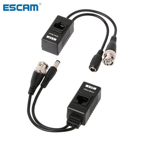 ESCAM-fuente de alimentación de vídeo pasivo, transceptor de Audio Balun para cámara CCTV, BNC a RJ45, 1 par ► Foto 1/5
