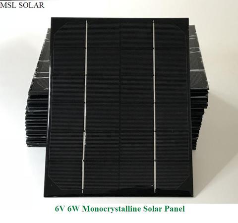 Allmezores-panel Solar monocristalino de 6W y 6V, célula de panel fotovoltaico de 1A para bricolaje, cargador de fuente de alimentación, USB + diodos gratis ► Foto 1/1