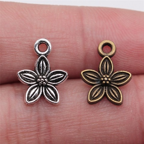 WYSIWYG 30 Uds. 11x11mm pequeños dijes de flores colgantes para joyería haciendo flores Charms ► Foto 1/5