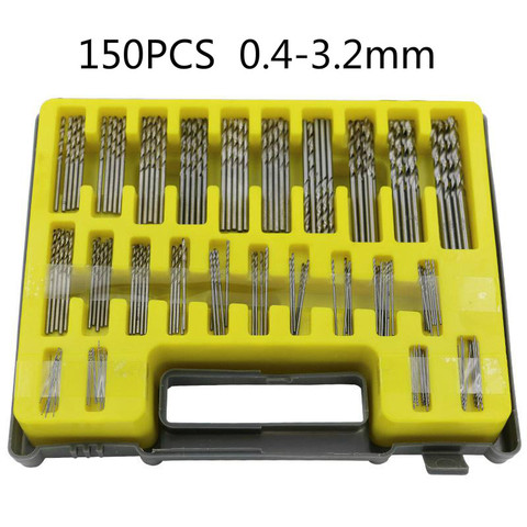 150 Uds 1 caso Mini microbroca helicoidal poco pequeñas de precisión Hss Twist Kit 0,4-3,2mm broca de taladro espiral herramientas ► Foto 1/2
