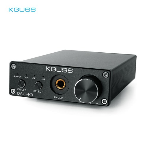 KGUSS DAC-K3-MINI decodificador de Audio Digital HiFi 2,0, entrada DAC, USB/Coaxial/Salida Óptica, RCA/amplificador de auriculares de 24 bits/96KHz DC12V ► Foto 1/5