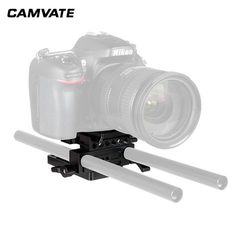 Adaptador de conexión CAMVATE QR Manfrotto con placa de montaje deslizante + placa Base + abrazadera de doble varilla de 15mm C2175 ► Foto 1/6