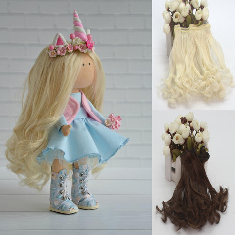 Mini Peluca de cabello liso para muñecas BJD, 15cm, accesorios para muñecas de alta temperatura ► Foto 1/4