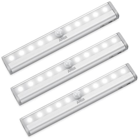 Lámpara LED de pared con Sensor de movimiento, aplique inalámbrico moderno para dormitorio, armario, escaleras, baño nocturno, 3/6 Uds. ► Foto 1/6