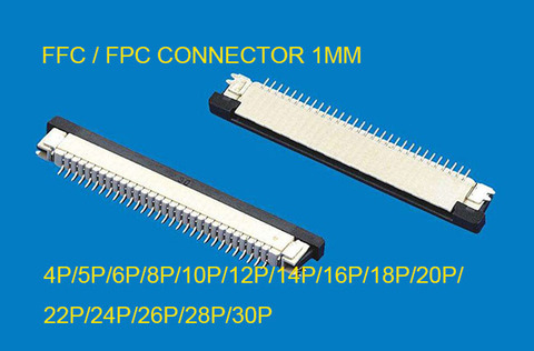 10 piezas FFC/FPC conector 1mm 4 Pin 5 5 5 6 6 7 8 10 12 14 16 18 20 22 24 26 28 30 P tipo cajón cinta conector plano contacto superior ► Foto 1/2