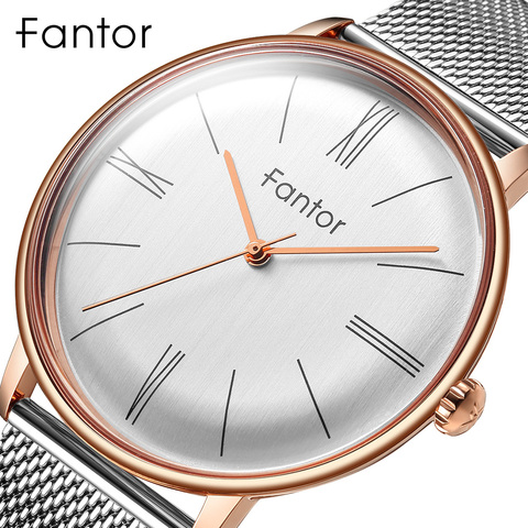 Reloj de pulsera para hombre Fantor, de lujo, minimalista, resistente al agua, con malla ► Foto 1/6