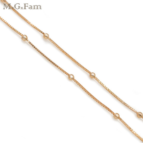 MxGxFam-collar de cadena con cuentas para mujer, caja pequeña de 50 cm x 3mm, 18 colores dorados sin níquel ni plomo ► Foto 1/6