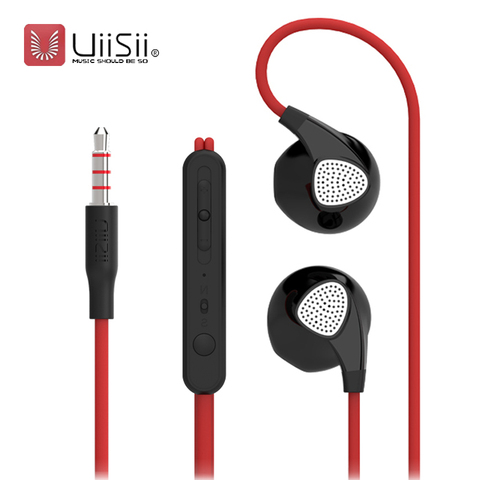 UiiSii-Auriculares deportivos U1 con micrófono para correr, cascos con Control de volumen y gancho para la oreja de 3,5mm para teléfonos móviles iPhone y Xiaomi ► Foto 1/6