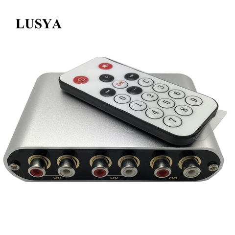 Lusya 3 entrada 1/salida 1 entrada 3 salida RCA señal de entrada de Audio Selector interruptor remoto para Amp con control remoto D1-003 ► Foto 1/6
