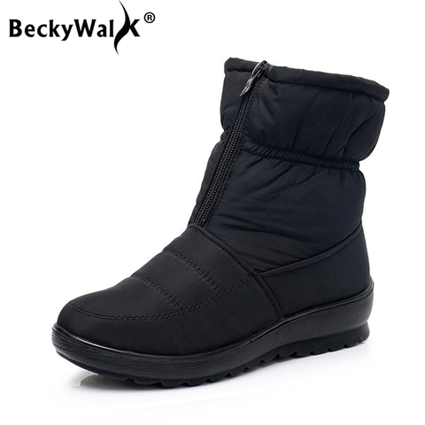 Botas de mujer Zapatos de invierno zapatos mujeres botas para la nieve botas con cremallera interior de felpa botas mujer impermeable antideslizante mujer Zapatos size41 WSH3146 ► Foto 1/6