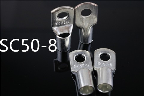 10 uds/20 piezas Uds SC50-8 cobre estañado con orificio para perno terminales de Cable terminales de la batería 50mm ► Foto 1/3