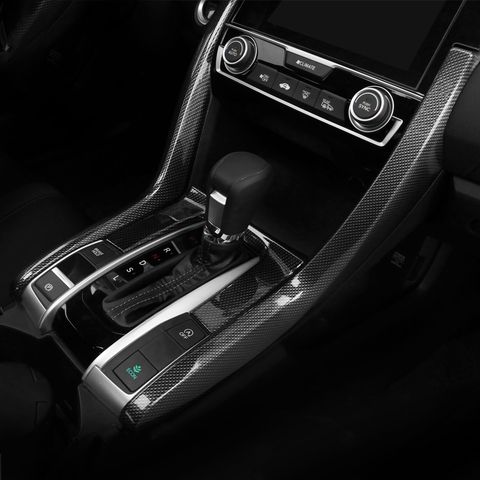 Caja de engranajes de fibra de carbono cubierta del panel Dashboard panel engranaje interno side molding cover TRIM LHD para Honda Civic 10th 2016 2017 2022 ► Foto 1/5