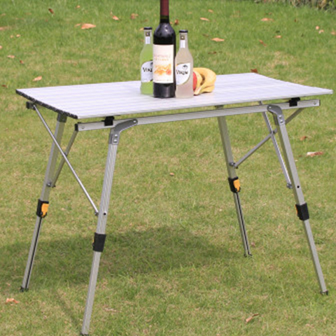 Mesa plegable para acampar al aire libre, mesa de Picnic de aleación de aluminio, mesa plegable resistente al agua para mesa de playa de 90*53cm ► Foto 1/6