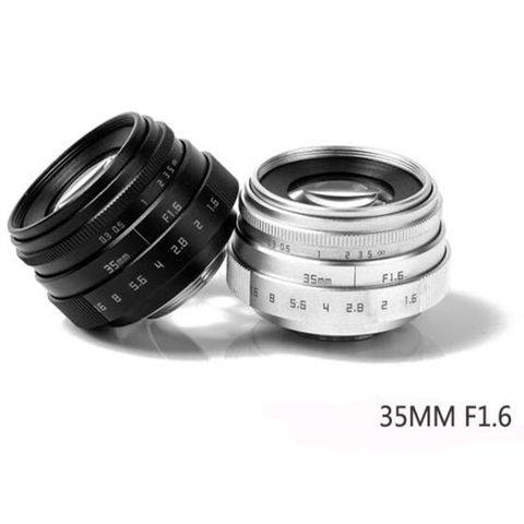 Foleto Fujian 35mm F1.6 CCTV Lens televisión TV + lente anillo adaptador de montaje en C para canon EOS M nikon j1 sony nex Micro m43 fx A7 A5 ► Foto 1/1