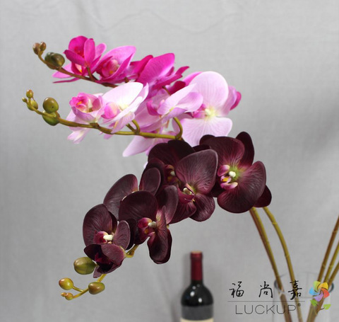1 madre toque Real de látex Artificial polilla orquídea Flor de Orquídea mariposa para la nueva casa decoración de fiestas de bodas F472 ► Foto 1/6