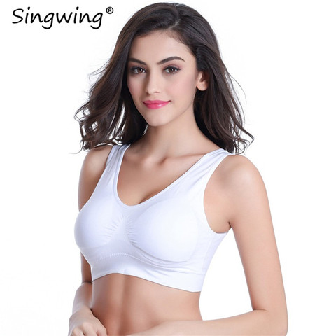 Sinwing-Sujetador cómodo sin costuras de dos capas con esponja móvil para mujer, ropa de ocio, fitness, acolchado, chaleco de talla grande ► Foto 1/6