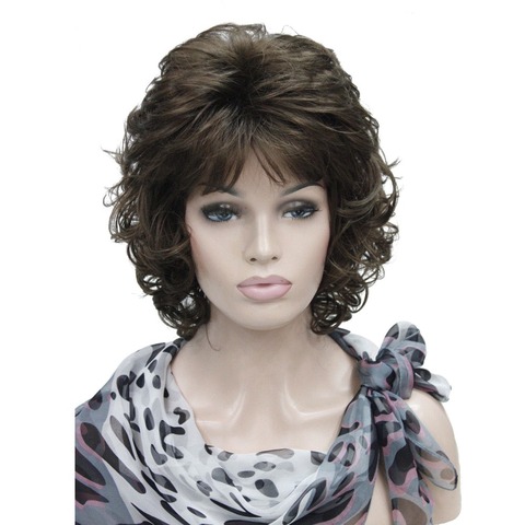 StrongBeauty-Peluca de cabello sintético para mujer, pelo corto rizado, marrón oscuro/Rubio, peluca completa de 4 colores ► Foto 1/3