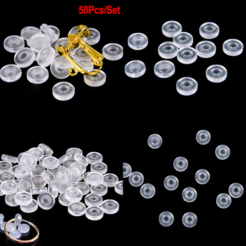 Almohadilla de silicona suave transparente antidolor, 50 Uds., almohadilla para pendientes, accesorios para joyería DIY ► Foto 1/6