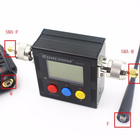 SURECOM-SW-102 (con dos conectores), 125-525 Mhz, Digital, VHF/UHF, medidor de potencia y SWR ► Foto 1/6