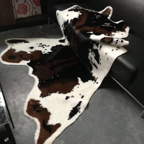 90x11 0cm/170x220cm S L tamaño estampado de vaca de piel de cuero antideslizante Mat de alfombra para casa ► Foto 1/4