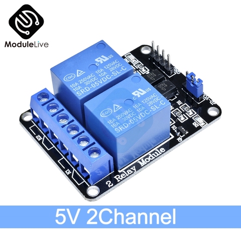 Módulo de canal de relé con optoacoplador para Arduino 8051 AVR PIC DSP ARM MSP430 TTL Logic AC 250V 10A DC 30V, 2 canales, 5V ► Foto 1/1