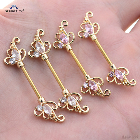 2 unids/lote 14G caliente Rosa Blanco Bijoux de Barbell Piercing de pezón anillo Helix Piercing Pircing Sexy privado joyería del cuerpo ► Foto 1/6