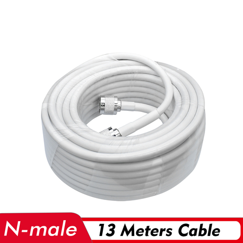 Cable Coaxial N macho de 13 metros y 50-5 ohm, Conector de señal de baja pérdida, Cable Coaxial de 13 m para amplificador de señal de teléfono celular, repetidor blanco ► Foto 1/4