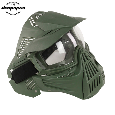 Mascarilla táctica completa con lentes para caza, Airsoft, Paintball CS, máscara protectora para ojos ► Foto 1/6