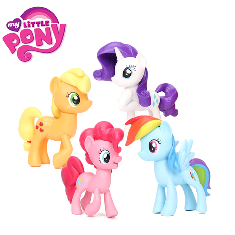 9cm juguetes My Little Pony versión de ventilador de Rainbow Dash Twilight Sparkle Pinkie Pie Fluttershy Applejack colección de figuras de acción modelo ► Foto 1/6